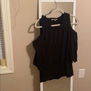 No comment black cold shoulder blouse